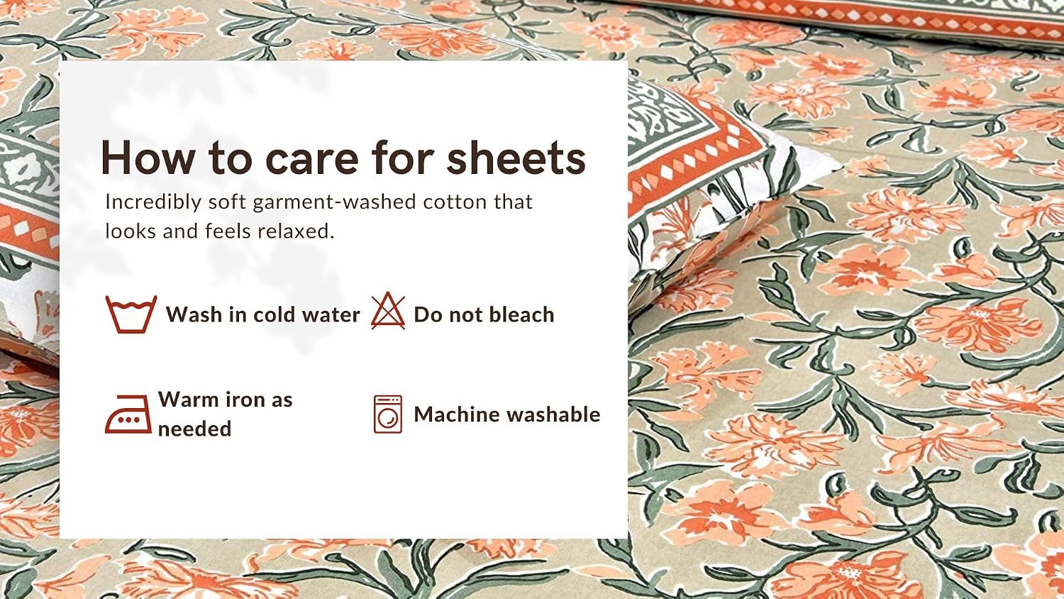 Hand Printed Cotton Bedsheet For King Size With 2 Pillow Covers | 90 X 108 Inches, Mustard | Ultra-Soft & Skin-Safe | Breathable Summer Comfort