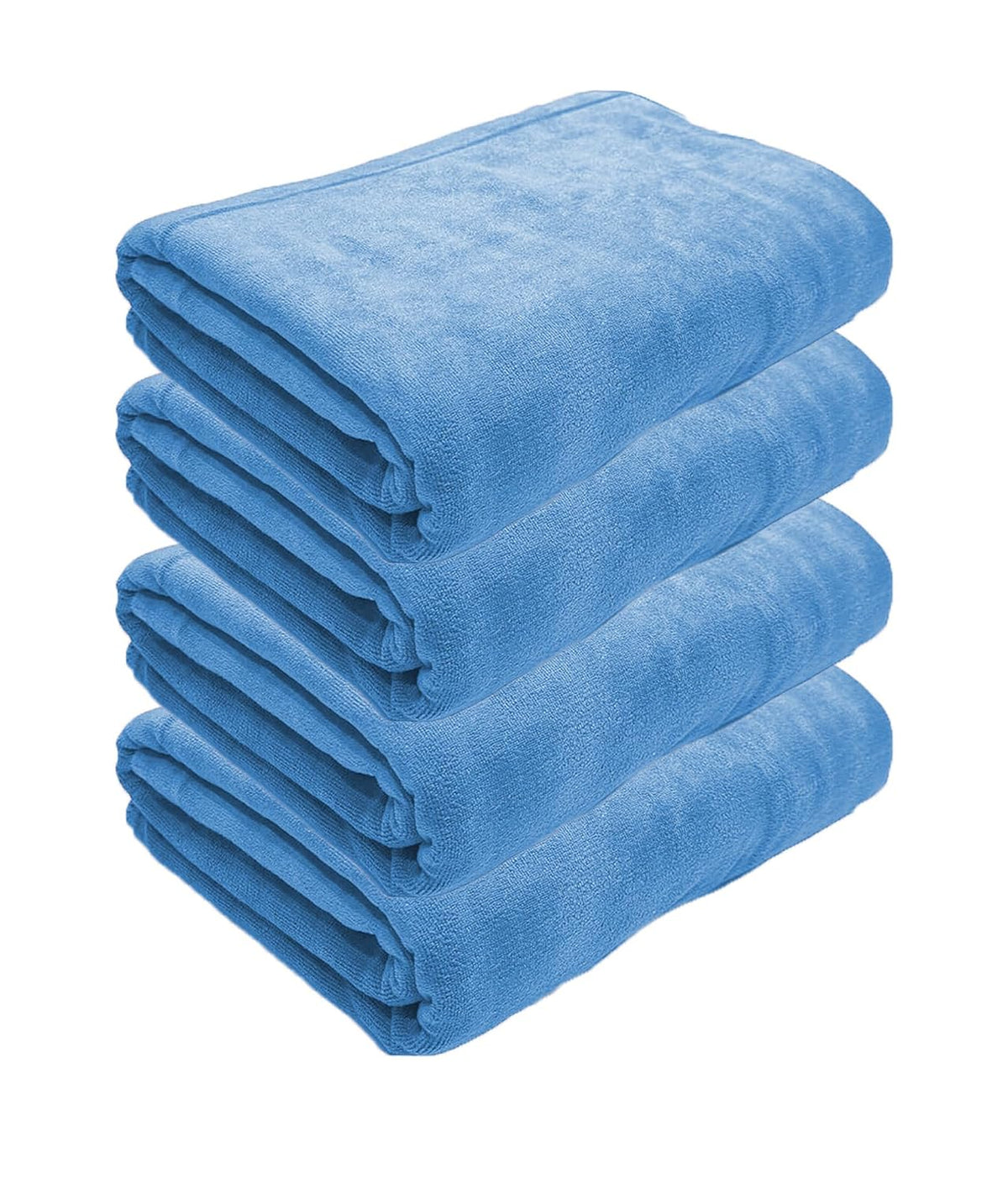 Black Gold The Finer Touch Oversized Microfiber Bath Towel 2600 Gsm | Soft Quick-Dry Microfiber Towel For Men & Women | Lightweight, Absorbent & Travel-Friendly (Sky Blue) - Pack Of 4