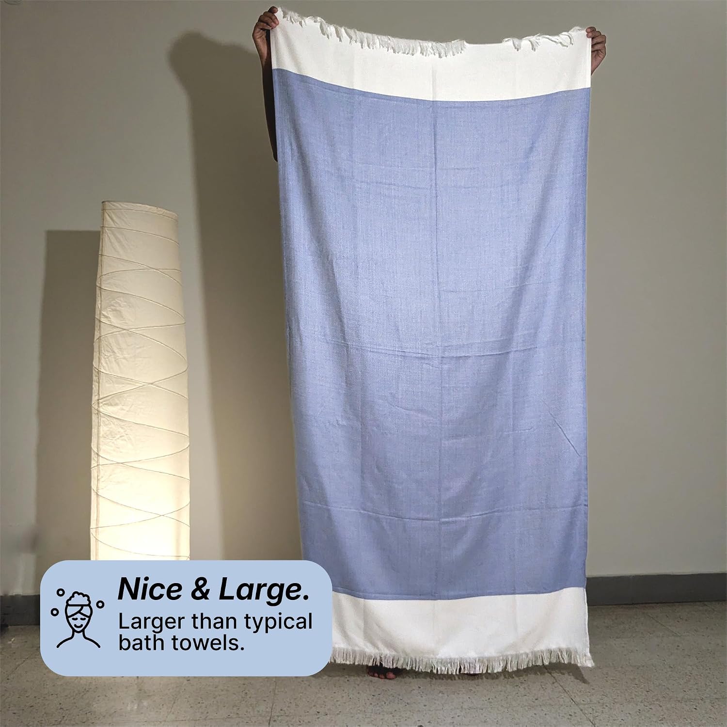 Indihaus 100% Bamboo Bath Towel 300 Gsm | Quick Dry, Fade Resistant, Skin Friendly, Ideal For Home, Gym & Travel (Indihaus Blue)