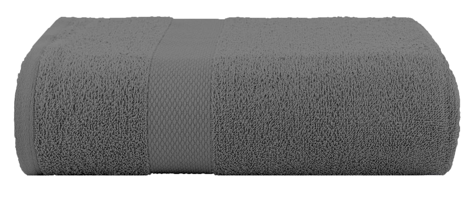Casa Copenhagen Super Soft Feather Lite Collection 2 Pieces 100% Cotton Large Bath Towel 850 Gsm - Pine Grey & Pink