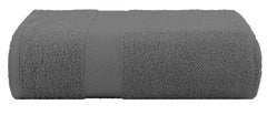 Casa Copenhagen Super Soft Feather Lite Collection 2 Pieces 100% Cotton Large Bath Towel 850 Gsm - Pine Grey & Pink
