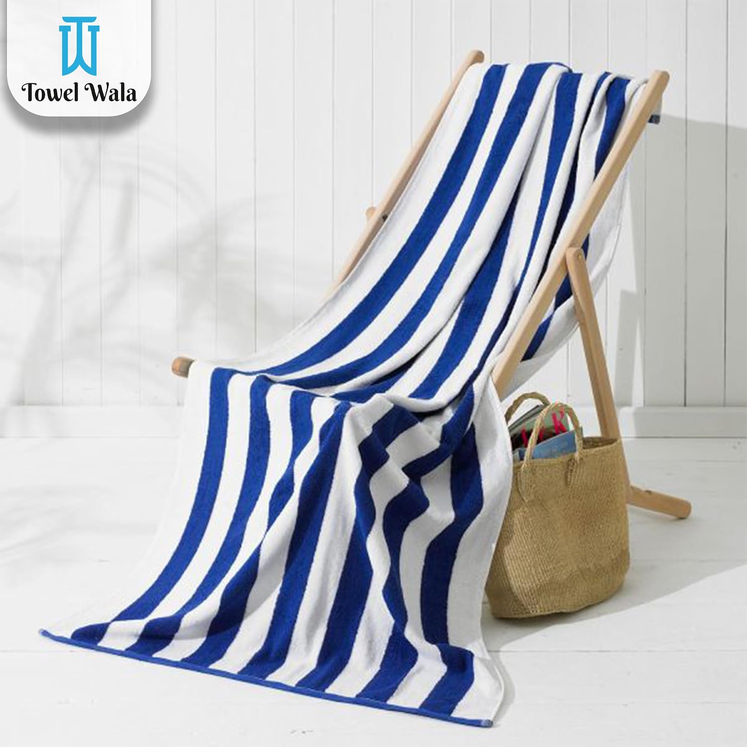 Towel Wala Striped Soft Turkish Cotton Large Bath Towel 450 Gsm | For Men & Women, Hotel Pool Towel, Perfect For Beach Spa & Swimming