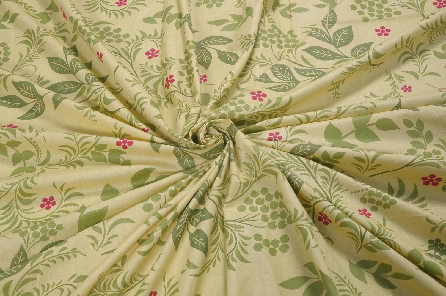 Cotton Single Bedsheets With 1 Pillow Covers - 55 X 88 Inches, Green & Pink | Ideal For House - Bedroom, Guest Room, Perfect Gift For Festivals