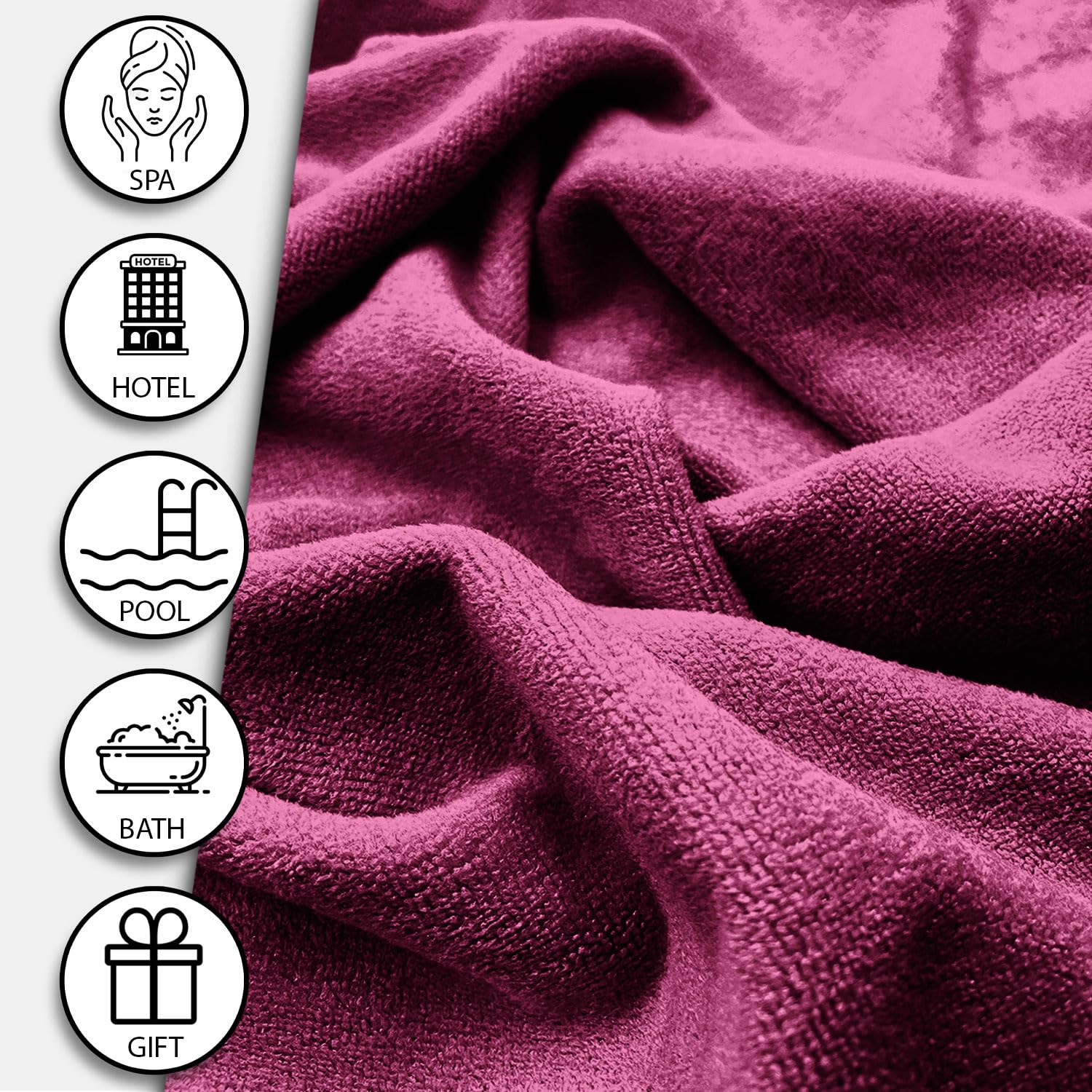 Sassoon Venir Microfiber Bath Towel 450 Gsm | Ultra Soft Material, Towel Large Size For Women (Chestnut)