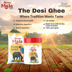 100% Pure Cow Ghee By Shreemala | Rich In Vitamins A, D, E & K Healthy Desi Ghee Good For Supports Overall Health | (500ml) 16.9 Ounce | Jar Pack