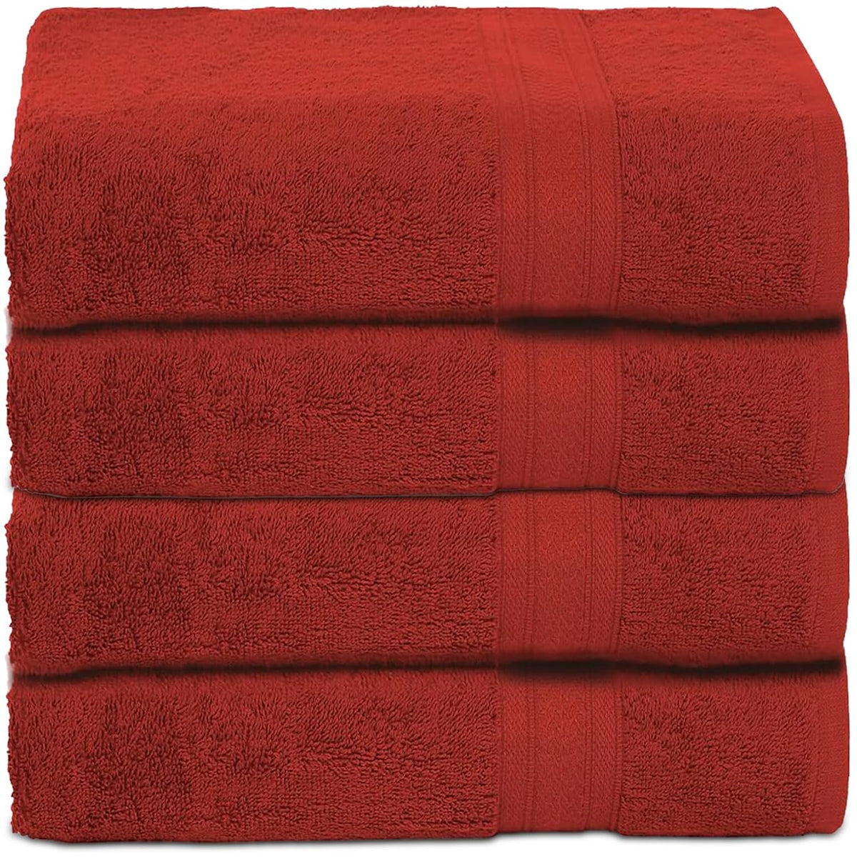Ambra Linens Highly Absorbent Bath Towel 1900 Gsm | 100% Cotton Soft & Plush All Seasons Use Large Size -4 Pcs (Rust)