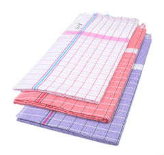 Sathiyas Bath Non-Terry Cotton Towel 550 Gsm | Ultra Absorbent Super Soft & Comfortable-Quick Drying Towel (Red, Lavender & White) - 3 Piece