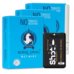 Royal Swag Ayurvedic & Herbal Cigarette, Mint Flavour Smoke Tobacco Free Cigarettes With Shot - (30 Sticks, Shot-1)