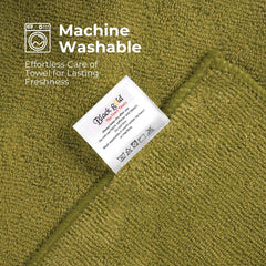 Black Gold The Finer Touch Premium Microfiber Bath Towel 1600 Gsm | Ultra Soft & Absorbent Quick Dry Towel Lightweight Microfiber Bath Towel (Green) - Pack Of 4