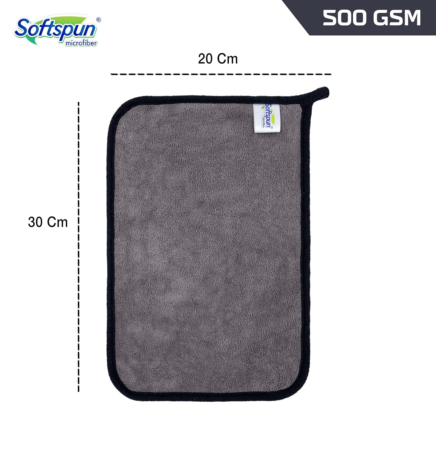 Softspun Microfiber Super Absorbent Small Wipes 500 Gsm | Silk Banded Edge Towel Set Extra Thick Microfiber Cleaning Cloths Perfect For Bike 5 Pieces (Grey)