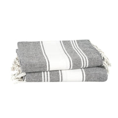Lane Linen Large Beach Towels 699 Gsm | Oversized, Pre-Washed, No-Shrink Sand Free, Quick Dry, Lightweight Travel Towel- Smoky Black (2 Pack)