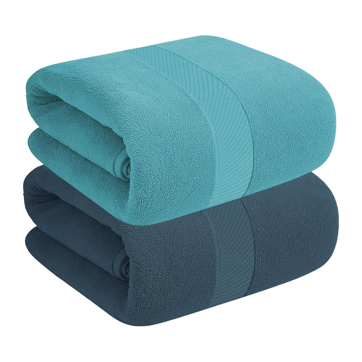 House Of Terry 100% Cotton Bath Towel 900 Gsm | Quick Dry, Soft & Absorbent, Fade-Resistant, Skin-Friendly For Men & Women Towel (Sky Blue & Oslo Blue) - Pack Of 2