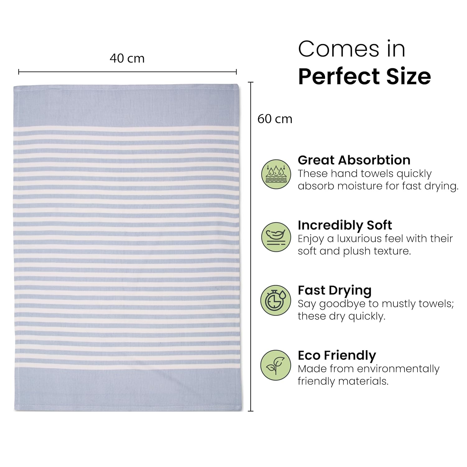 Mush Bamboo Turkish Hand Towels 250 Gsm | 100% Bamboo Gym Towel For Men & Women | Ultra Soft, Absorbent & Quick Dry Towel | Peach & Ice Melt (Set Of 2)