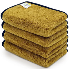 Softspun Microfiber Super Soft Hand & Face Wipes 300 Gsm Towel Set - 4 Piece (Olive Green)