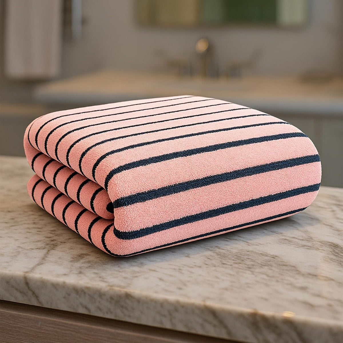 Story@Home Bath Towels 400 Gsm Large Size | Towels For Men, Women & Kid Perfect For Gym Towel (Peach Stripes)