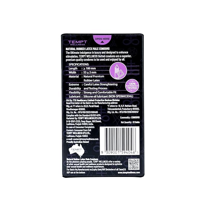 Dotted Condoms For Men Premium Australian Owned Brand Pack Of 12 10+2 Free - Extra Dotted Textured