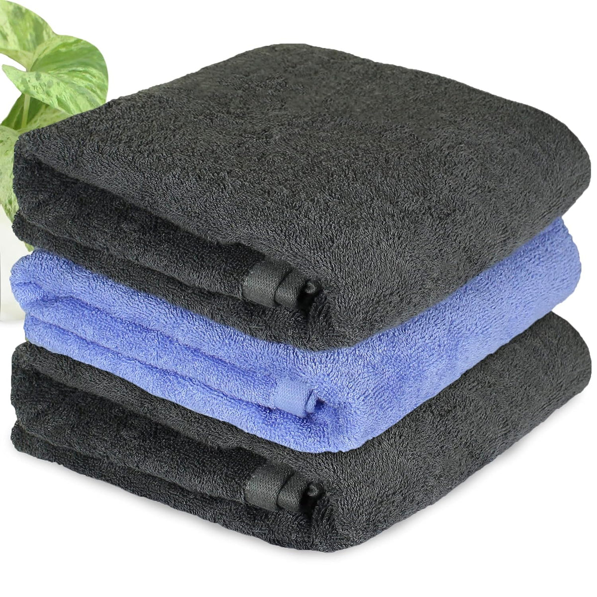 Heelium Bamboo Bath Towel | Lightweight & Quick Drying | Ultra Absorbent Towel 400 Gsm | Pack Of 3-2 Grey, 1 Iris