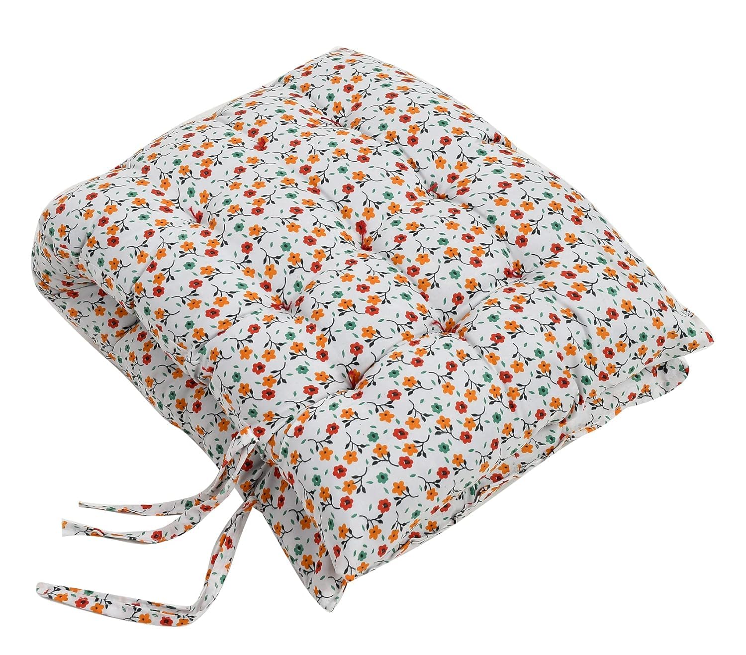 Microfiber Long Chair Pad Cushion, Chair Back Rest Pillow, Size - 45 X 121 Cm | Flower Printed - White, Versatile Use, Long Lasting, Comfort | Lightweight Portability - Pack Of 1