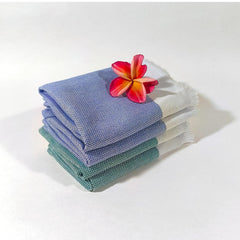 Indihaus Bamboo Hand Towels 300 Gsm | Super Soft & Absorbant (Blue & Teal)- Pack Of 4