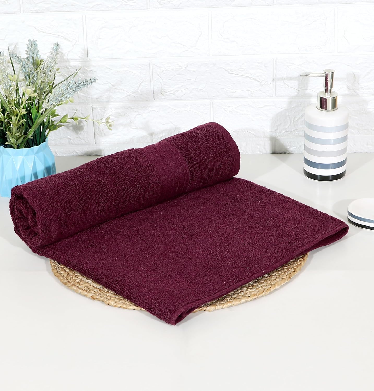 RD Trend 100% Cotton Bath Towels 500 Gsm | Soft & Absorbent Bath Towel For Men, Women Urban Comfort (Wine)