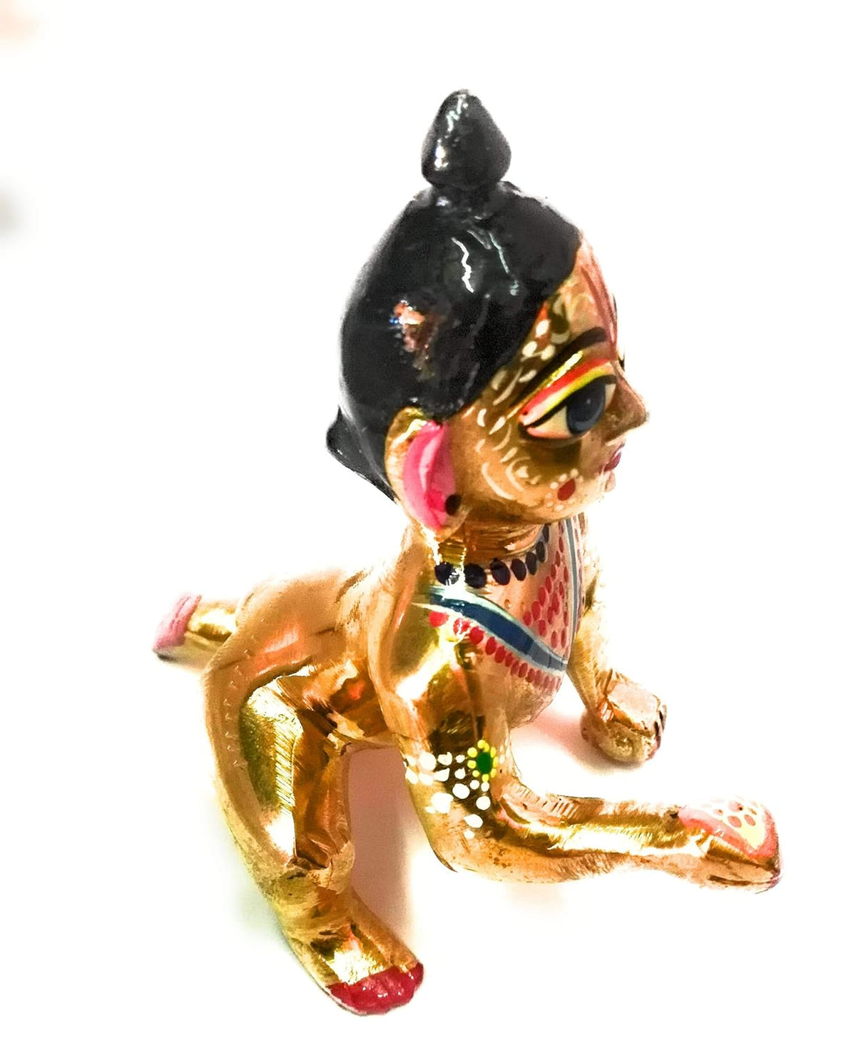 Laddu Gopal Ji Idol, Murari Mohan Idol, Golden, Brass Idol - 3 Inch, Golden Hand Painted Idol, Made In Vrindavan, Bal Gopal Ji | Home Décor, Laddoo Gopal Statue
