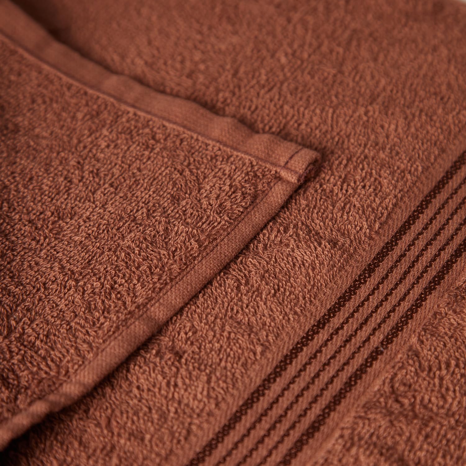 Kopa By Bianca 100% Cotton Soft Terry Face Towel 400 Gsm (Brown) -Pack Of 8