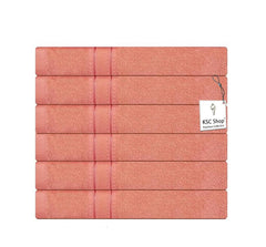 Ksc Shop Premium Luxury Cotton Face Towel 900 Gsm | Ultra Soft Highly Absorbent Face Towel (Nectar Peach) - Pack Of 6