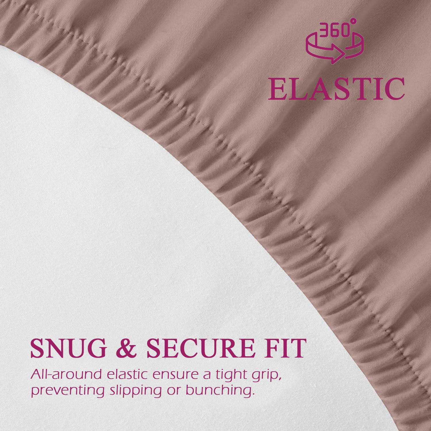 Bamboo Elastic Fitted Bedsheet With 2 Pillow Cover - 72 X 75 Inches, Cameo Rose | Soft, Breathable & Eco-Friendly | Perfect Gifting Festival, Housewarming, Anniversaries