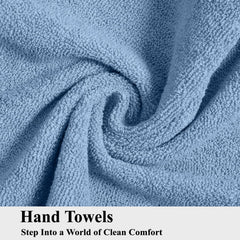 Fresh From Loom Luxury Fur Collection Hand Towel 500 Gsm Napkins Cotton High Absorbency Double Stitched Size (Aqua) - Set Of 2