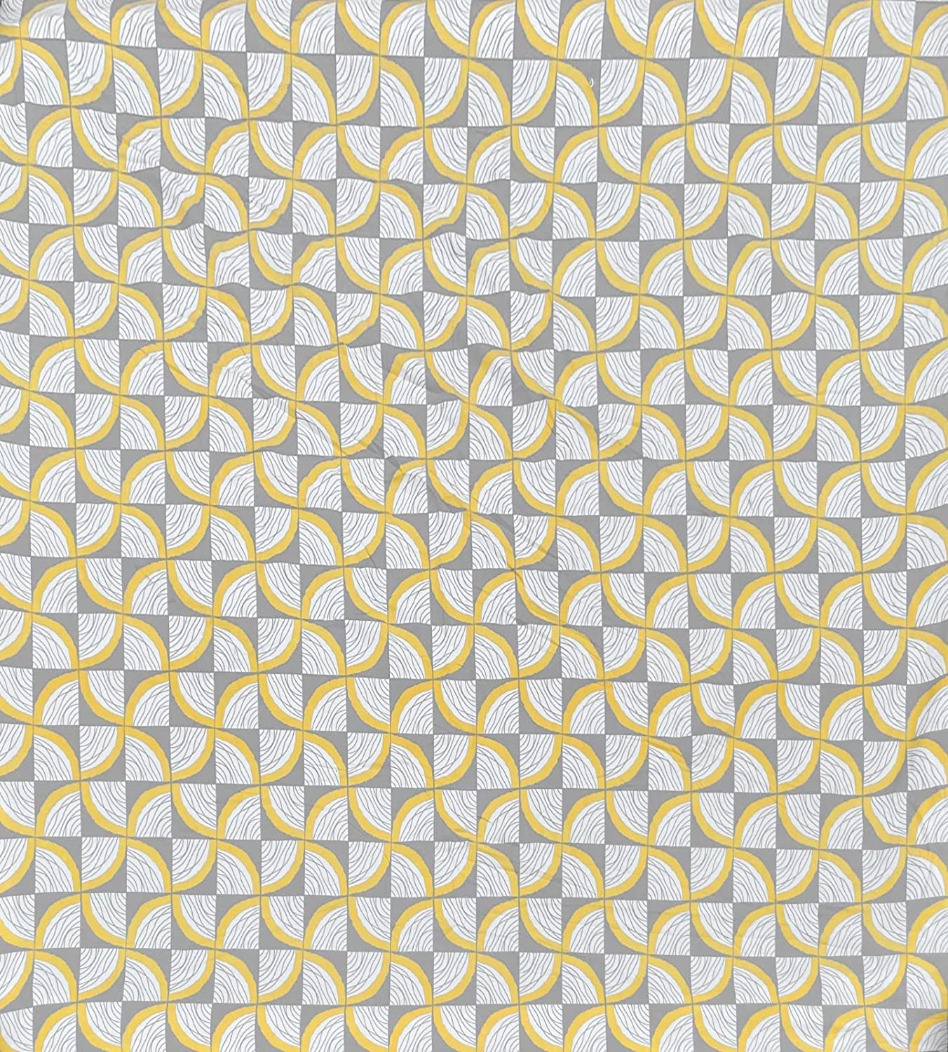 1 Bedsheet For Double Bed With 2 Pillow Covers - 90 X 100 Inches, Yellow & Grey | Premium Cotton Material Double Bedsheet Queen Size | Skin Friendly & Long Lasting