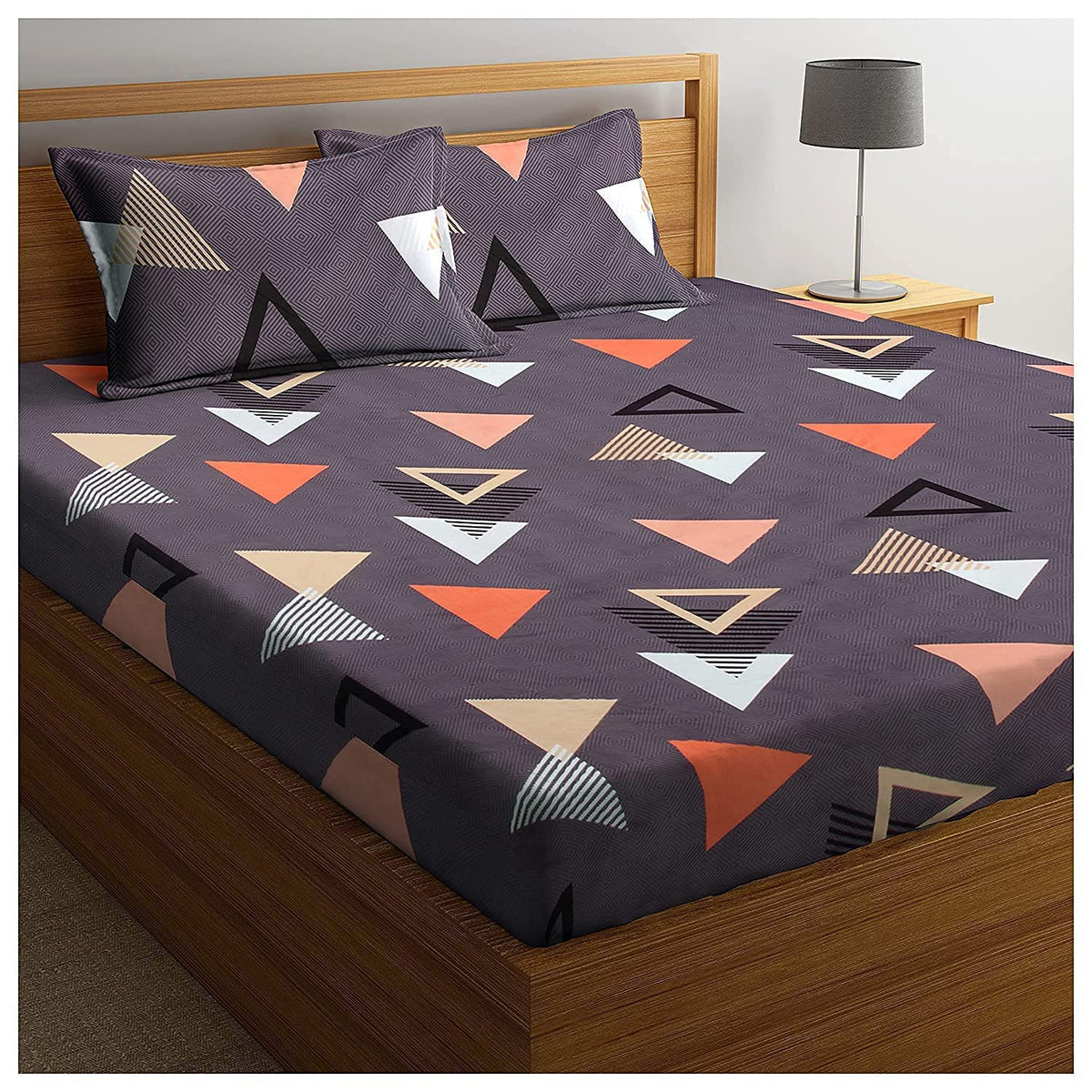 100% Cotton Double Bedsheet Set With 2 Matching Pillow Covers - 90 X 90 Inches, Multicolor | Soft Touch 180 Thread Count Soft & Breathable & Wrinkle Free | Queen Size Bedsheet
