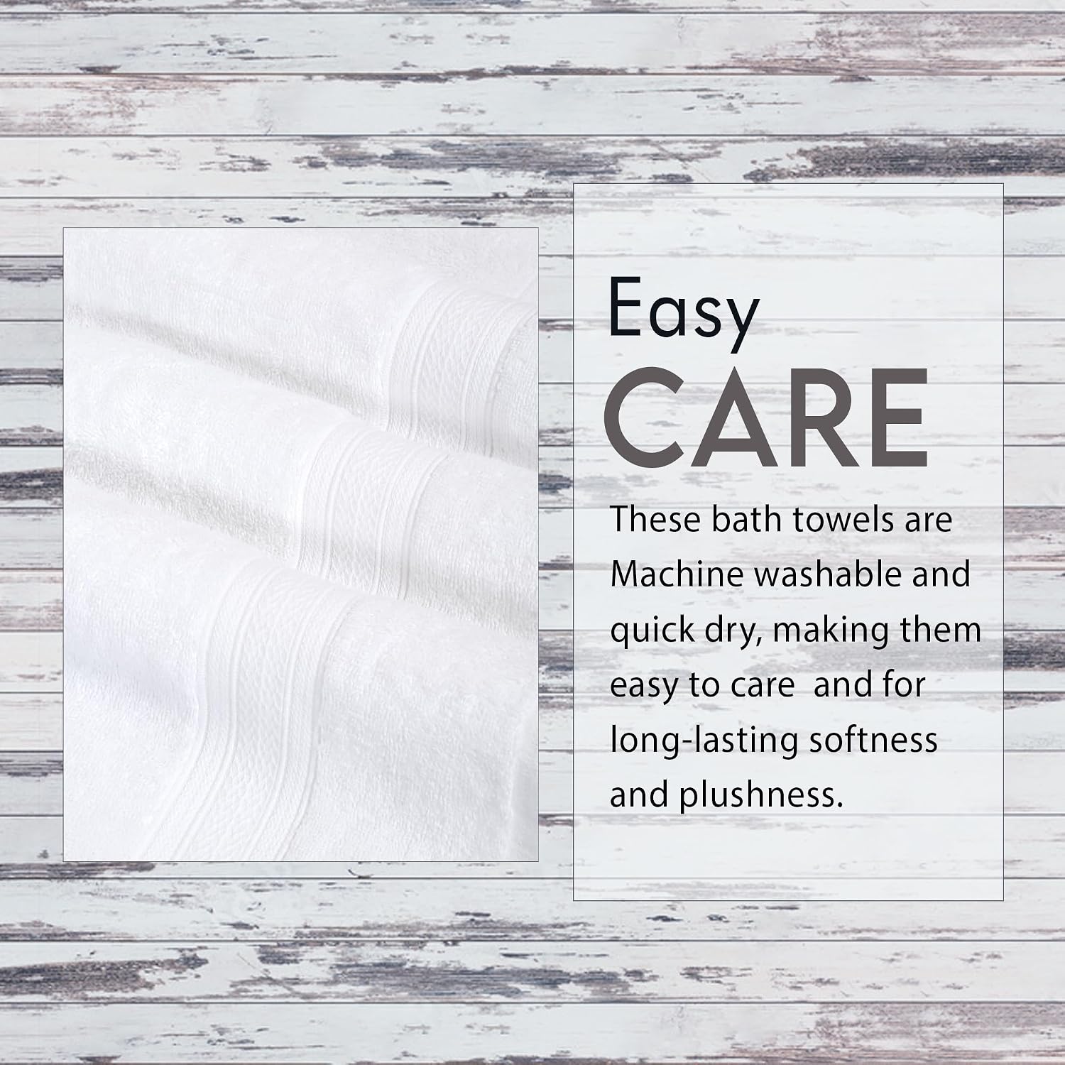 Ambra Linens Highly Absorbent Towels Set 500 Gsm | 100% Cotton Soft And Plush, All Seasons Use Large Everyday Use, Durable (2 Pieces Of Bath Towel) | White