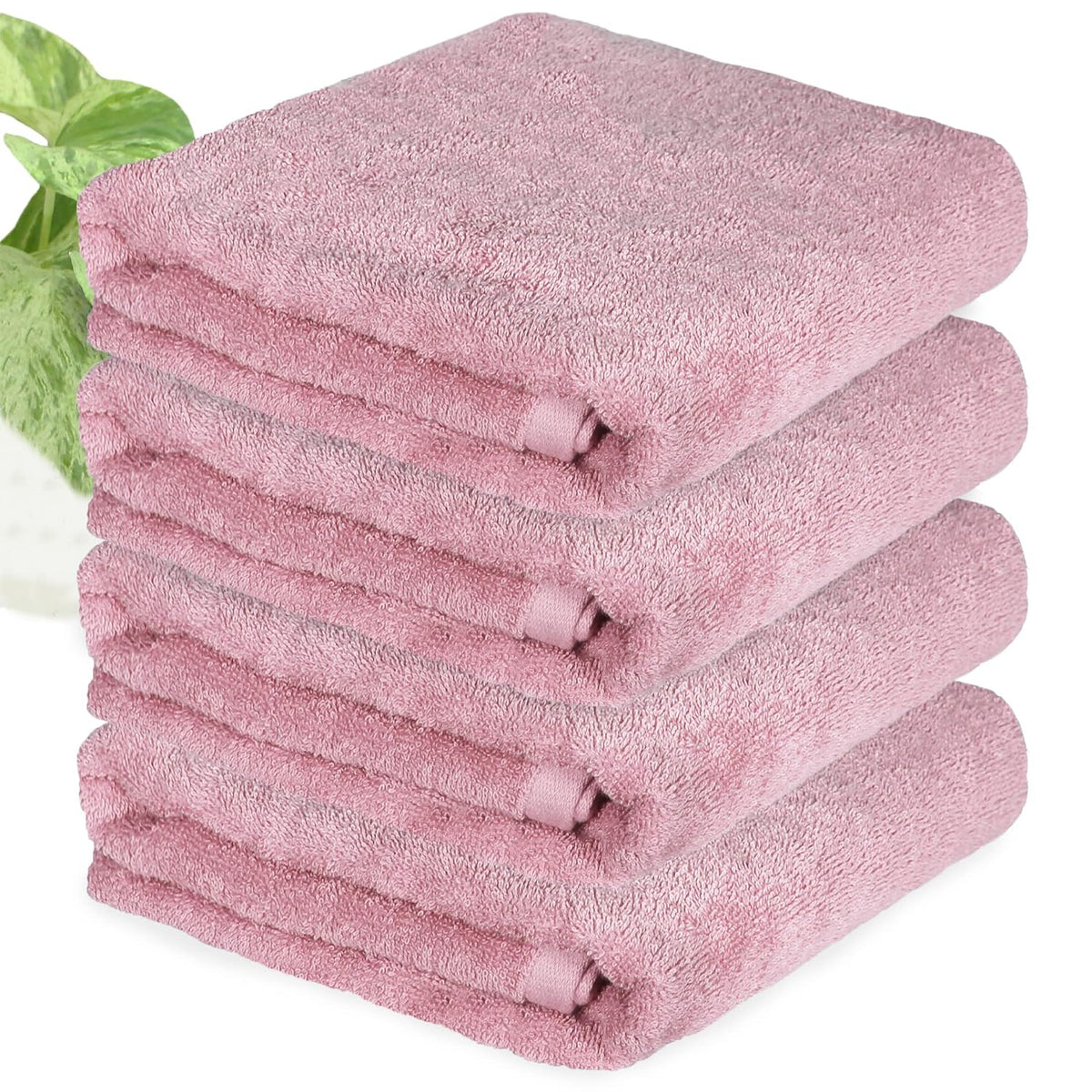 Heelium Bamboo Bath Towel | Lightweight & Quick Drying | Ultra Absorbent Towel 400 Gsm | Pack Of 4 - Peach