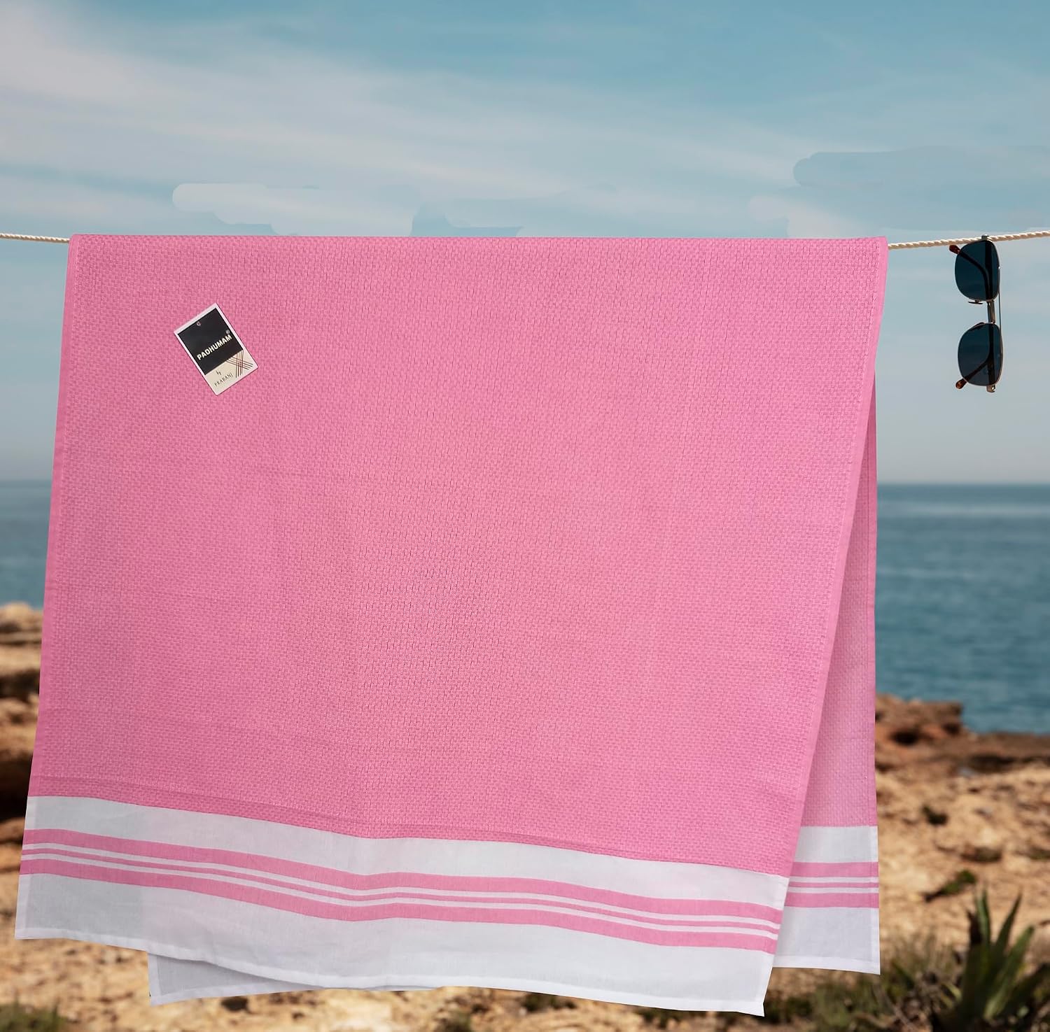 Padhumam Cotton Large Size Bath Towel 400 Gsm | Towels For Men & Women (Pink)