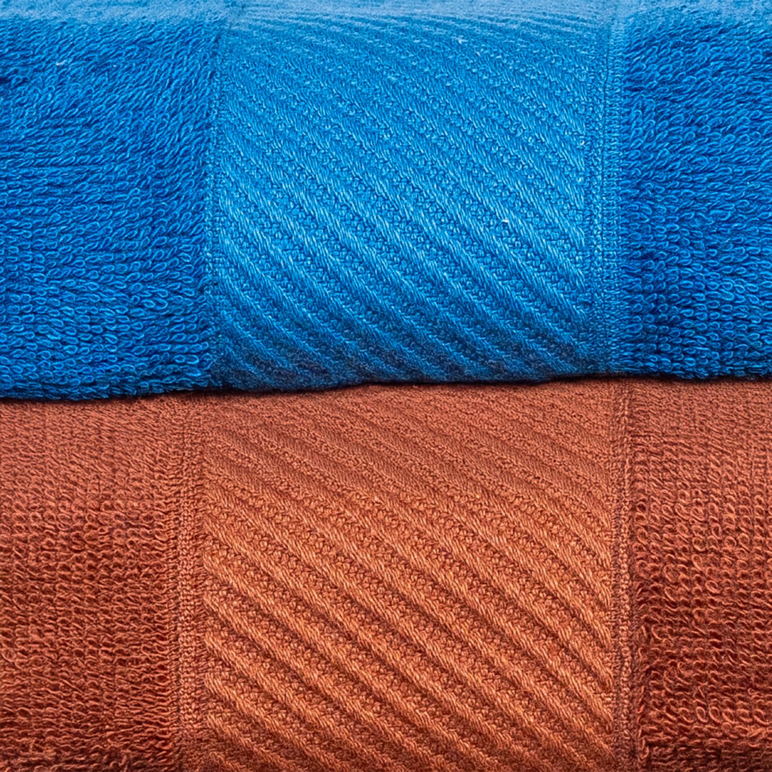 Himeya Bamboo Bath Towel 1000 Gsm | Ultra Absorbent 3x Softer Than Cotton Towels (Leather Brown & Ocean Blue) - Pack Of 2