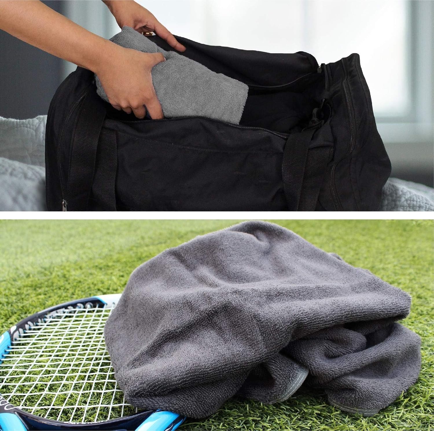 Heelium Bamboo Bath Towel 3x Softer & Quick Drying 400 Gsm Pack Of 2 (Grey)