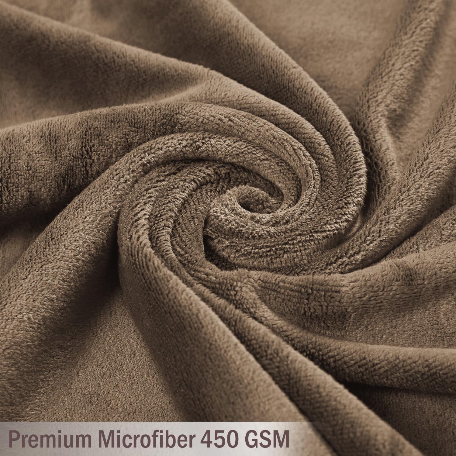 Hokipo Super Soft Microfiber Bath Towel 450 Gsm Large Latte Coffee (IN-641-LCF)