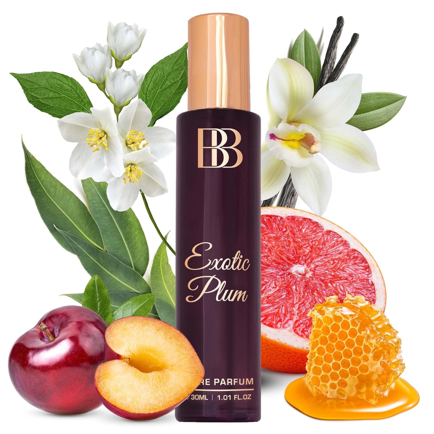 Bergamot Beaute Exotic Plum Pure Parfum 30ml 1.0 Fl.oz. | 12+ Hrs Long Lasting Perfume For Women | Higher Concentration Than EDP