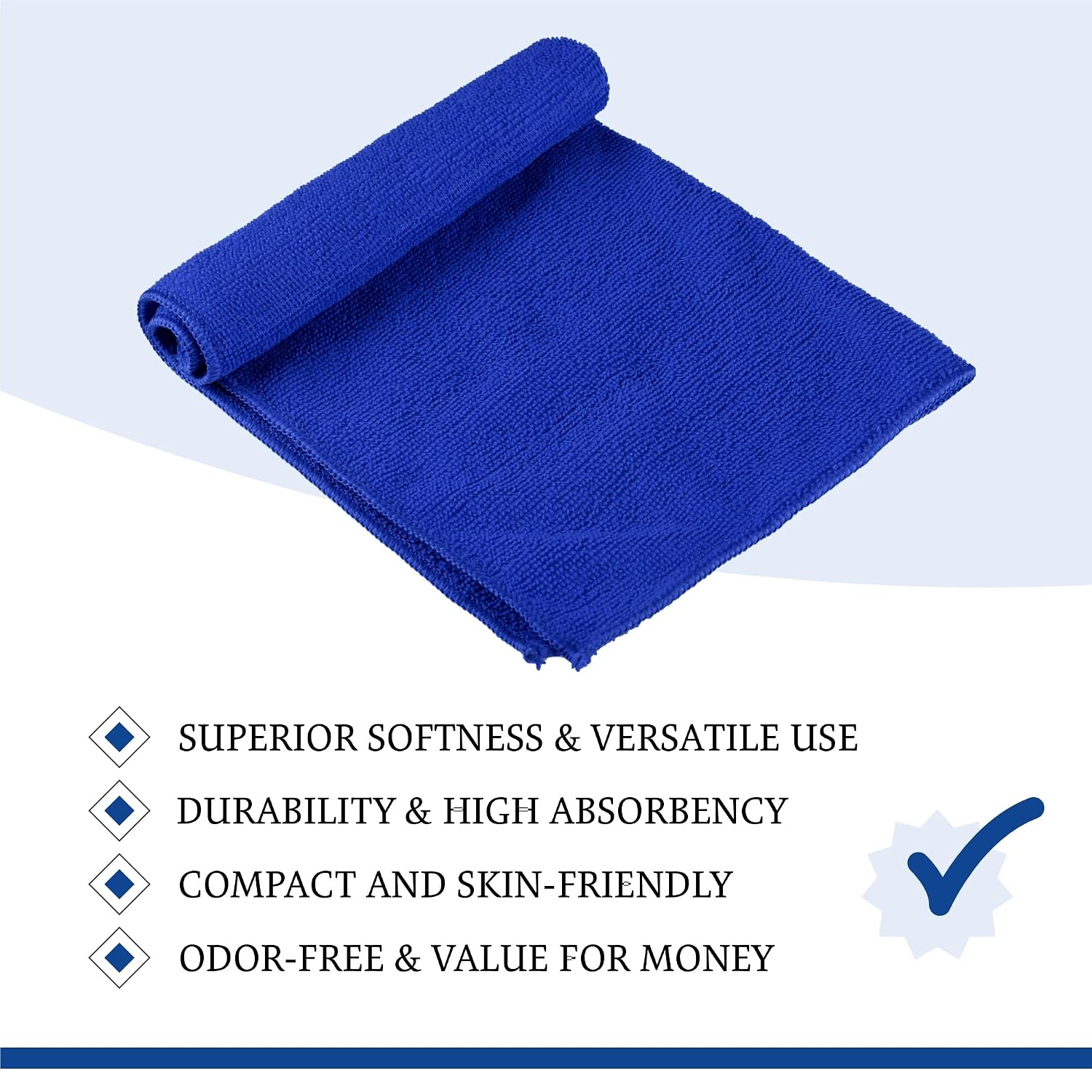Kuber Industries Super Absorbent & Reusable Microfibre Face Towel 1800 Gsm (Plain Royal Yellow) - Pack Of 24