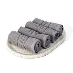 Akiko Home 100% Cotton Essential Series Face Towel 600 Gsm | Soft Absorbent & Durable Washcloth For Men & Women, Compact Travel Towel -Pack Of 4 (Grey)