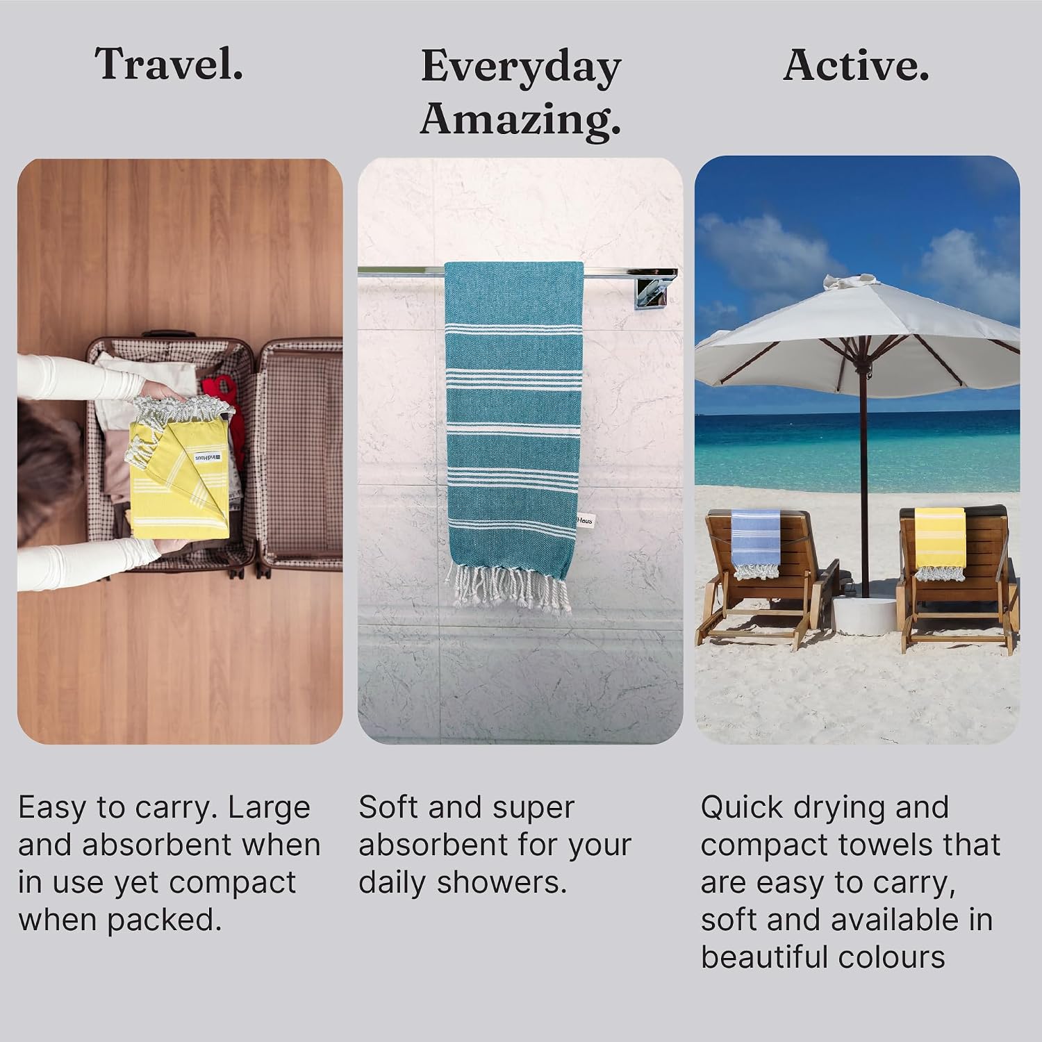Indihaus Premium Extra Large Cotton Towel 330 Gsm | Soft, Absorbent & Comfortable Quick Dry Bath Towels Large Size (6Ft X 3Ft) (Slate Grey)