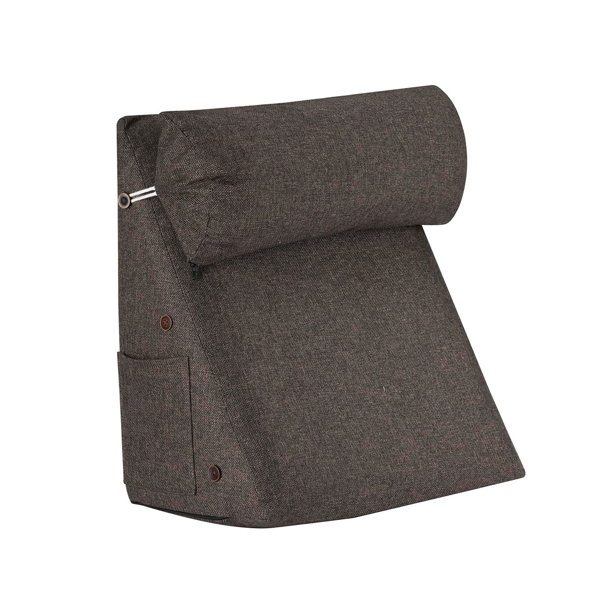Adjustable Wedge Pillow, Prevents Acid Reflux & Snoring, Bed Pillow, Dark Brown | Made Of Memory Foam Pillow, Microfiber For Neck & Back Support | Soft Washable Cover, Multi-Purpose Use