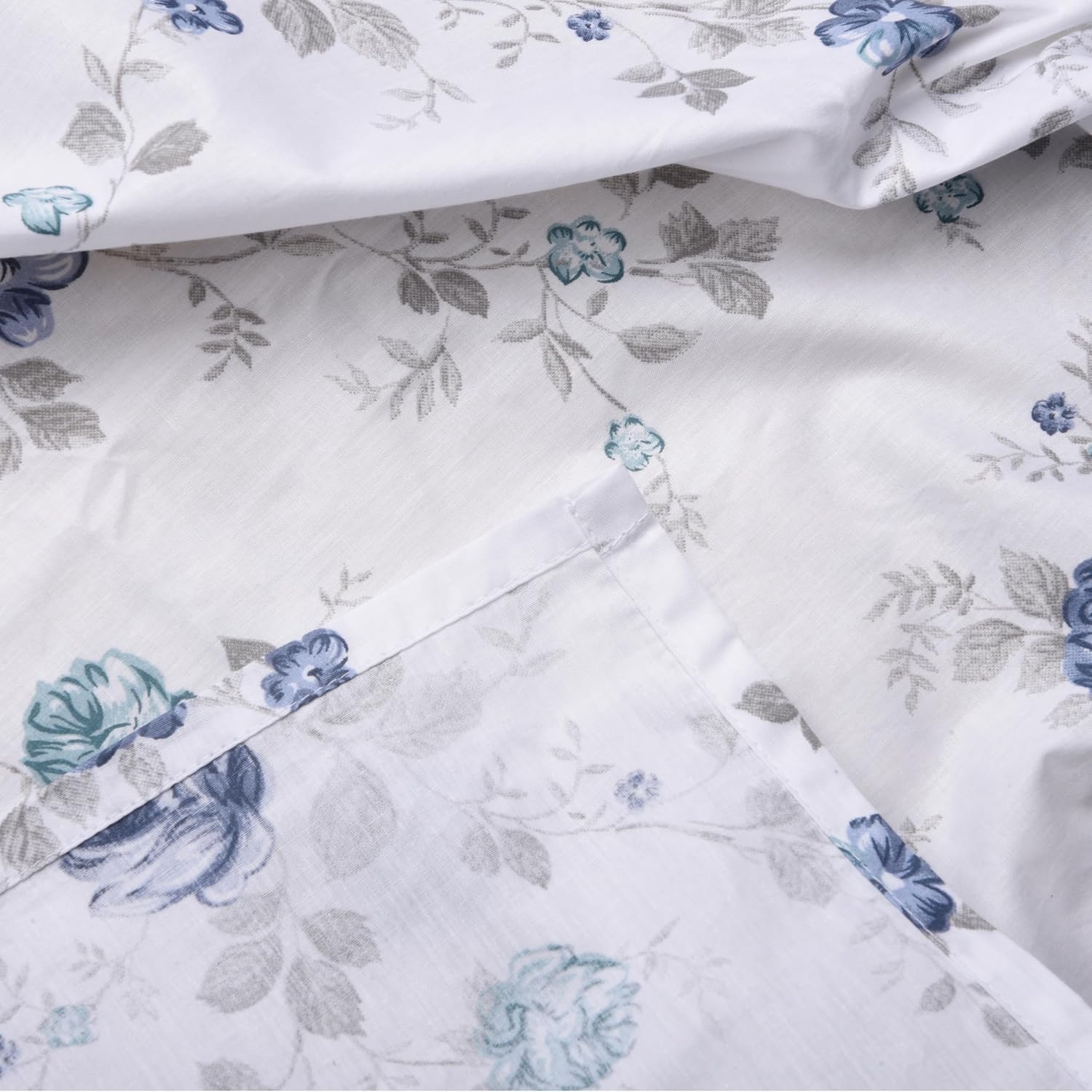 Bedsheet For King Bed Size Bedding With Pillow Cover For Bedroom - 108 X 108 Inches, Blue & White | Ideal For Hotel, House, Guest House