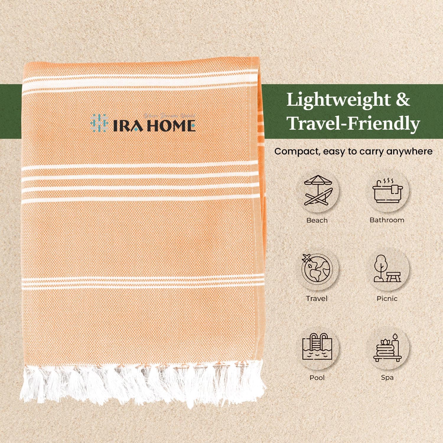 Ira Home 100% Organic Bamboo Bath Towel 350 Gsm | Ultra Soft, Quick Dry, Super Absorbent, Lightweight Bath Towel (Yellow)