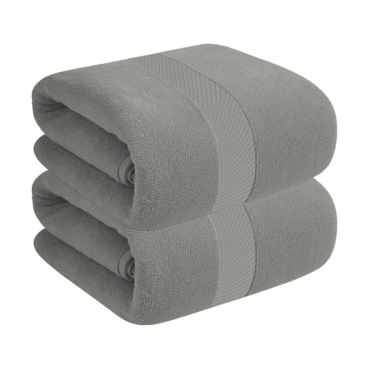 House Of Terry 100% Cotton Bath Towel 900 Gsm | Quick Dry, Soft & Absorbent, Fade-Resistant, Skin-Friendly For Men & Women Towel (Grey) - Pack Of 2