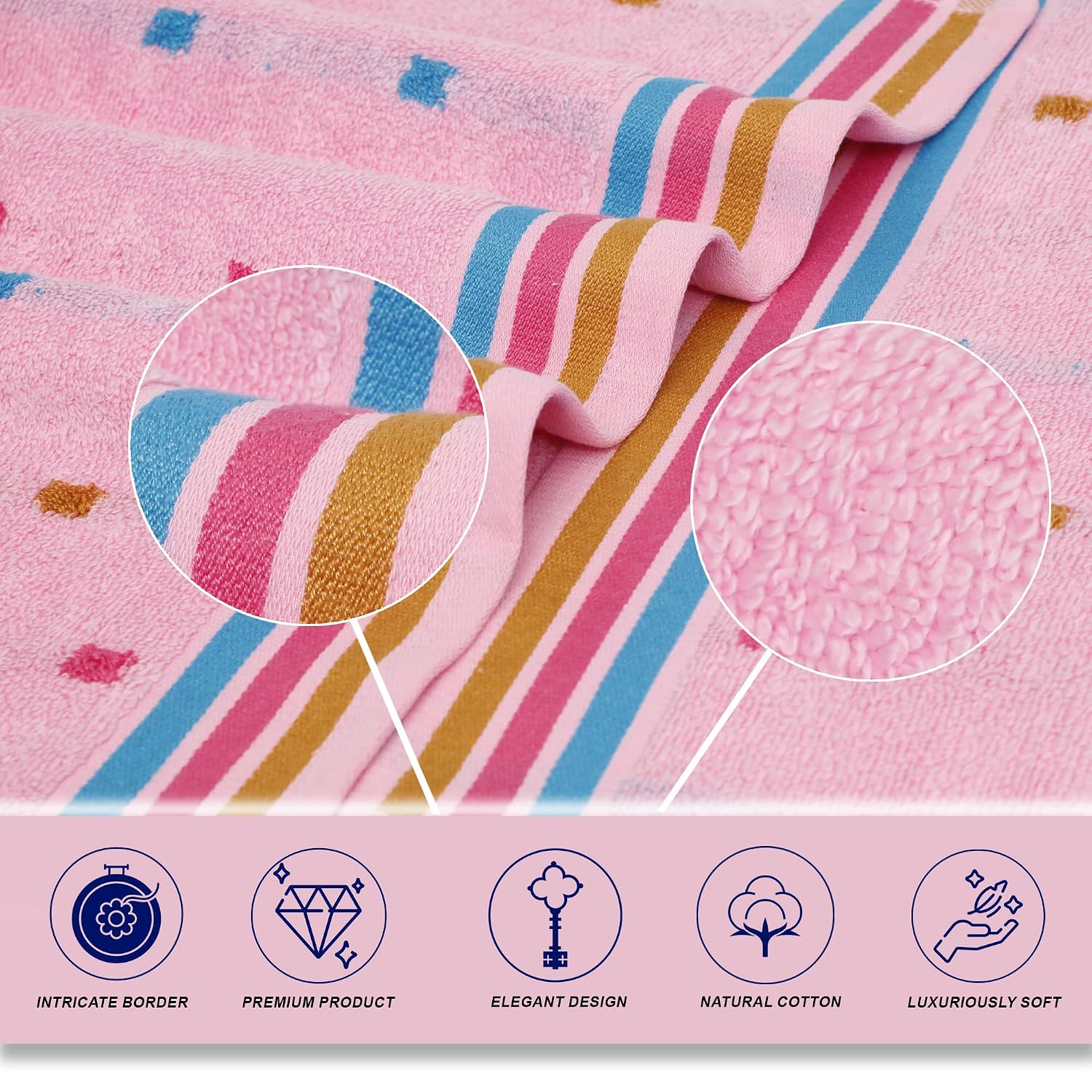 Liberty Towels Ultra Zero Twist 100% Cotton Large Size Towel 500 Gsm | Ultra Soft, Highly Absorbent, Quick Dry Bath Towel (Baby Pink)