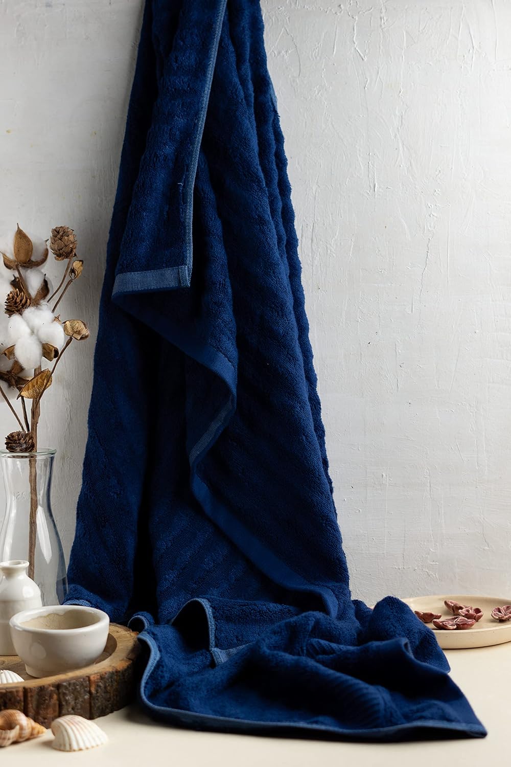 Mush Bamboo Bath Towels Large Size 600 Gsm | Bath Towel For Men & Women | Soft, Highly Absorbent, Quick Dry & Anti Microbial Bath Towels (Navy Blue)