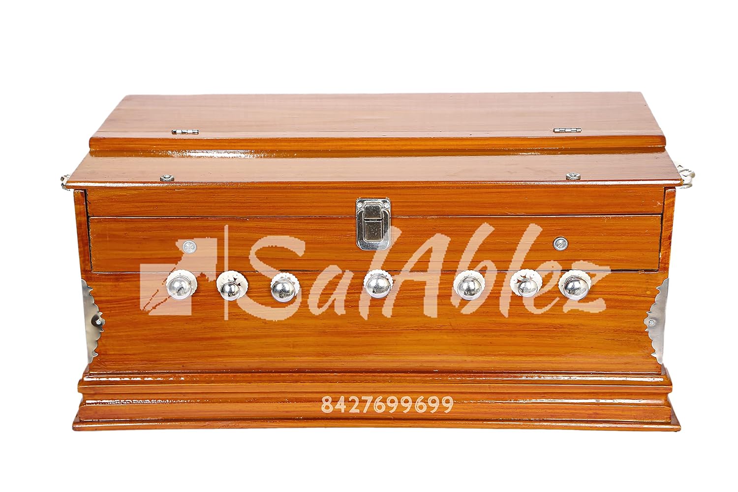 Musical Instrument Harmonium Free Bag - 7 Stopper, 39 Keys, Double Bellow, Two Reeds (Base- Male), 3 1/4 Octave | Tuning 440 Standard Pitch - Hard Key Sound
