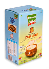 Natural Premium Desi Ghee By Purasure | Rich In Vitamin A, D, E & K Healthy Desi Ghee For Laddus | (1 Litre) 33.8 Ounce | Box Pack