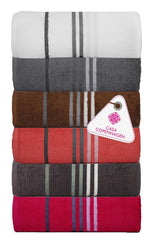 Casa Copenhagen Egyptian Cotton Exotic Hand Towel 740 Gsm (White, FrostGrey, Brown, MalibuPeach, Black & Pink)- Pack Of 6
